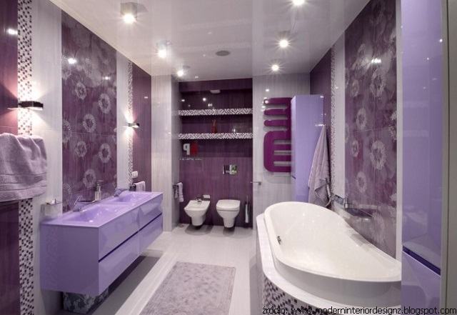 łazienka fioletowa